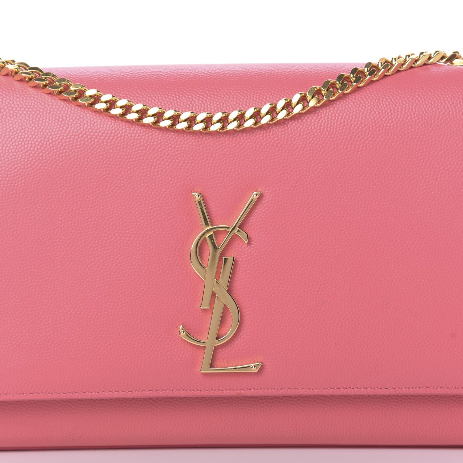 Saint Laurent Grain De Poudre Medium Classic Monogram Kate Satchel Rose Clair 12 of 12