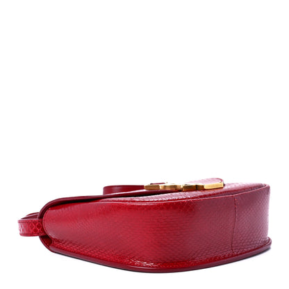 Saint Laurent Snakeskin Small Kaia Satchel Peach Red 4 of 16