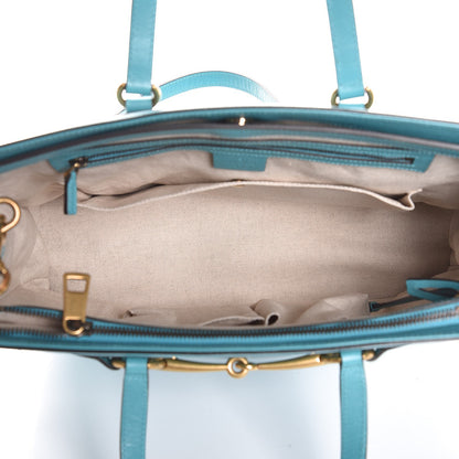Gucci Calfskin Medium Bright Bit Top Handle Tote Turquoise 6 of 8