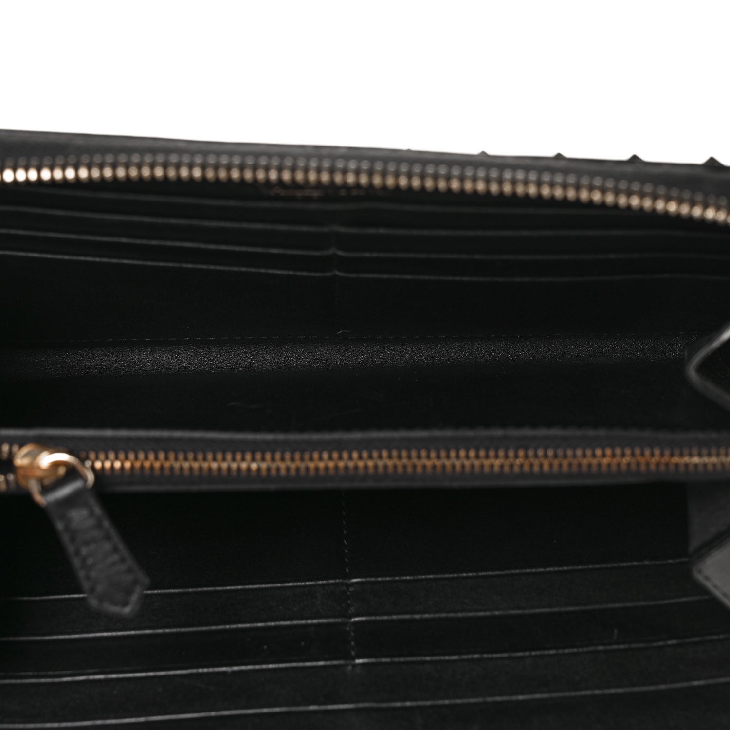 Valentino Garavani Calfskin Rockstud Zip Around Wallet Black 5 of 10