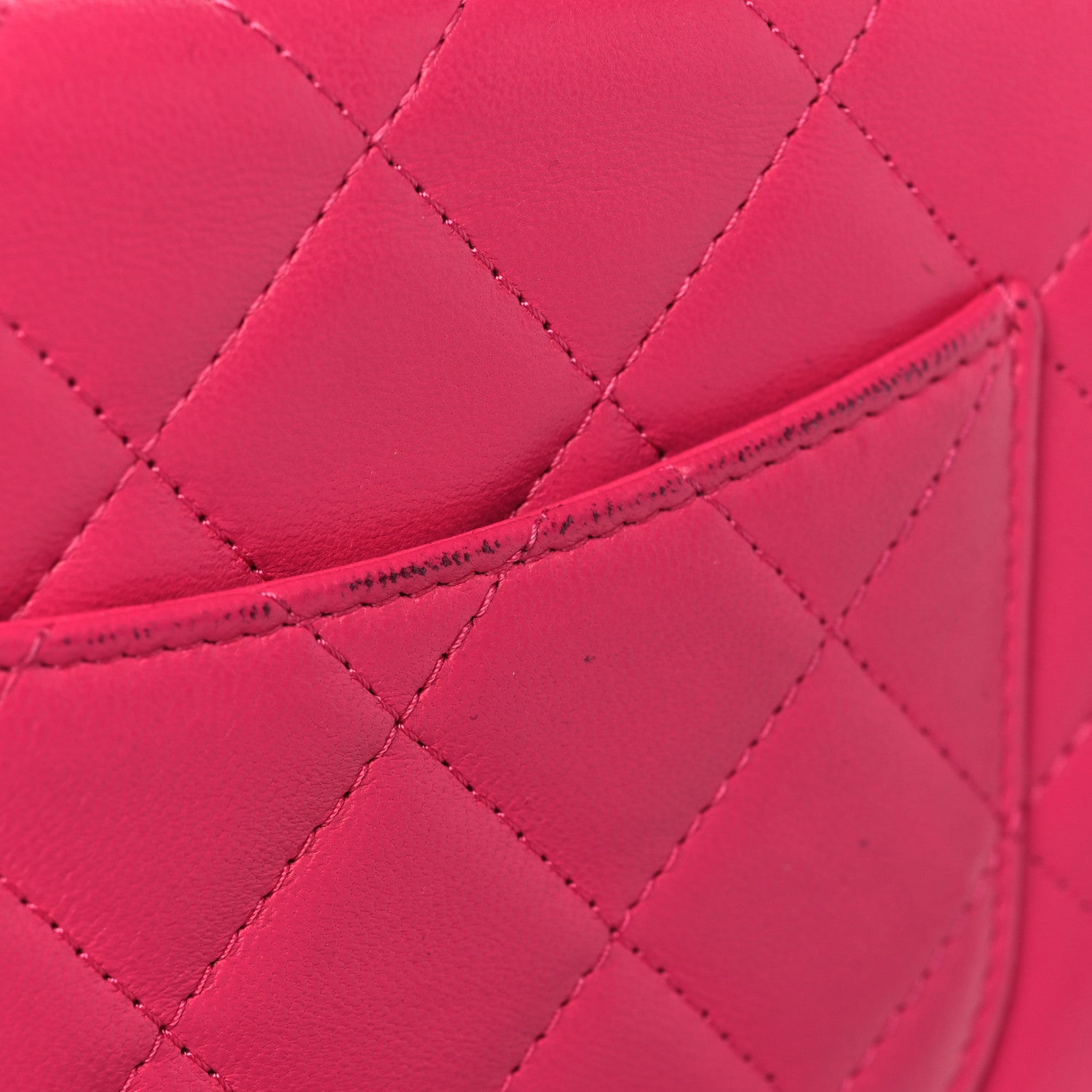 Chanel Lambskin Quilted Wallet On Chain WOC Dark Pink 13 of 13