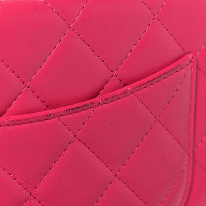 Chanel Lambskin Quilted Wallet On Chain WOC Dark Pink 13 of 13