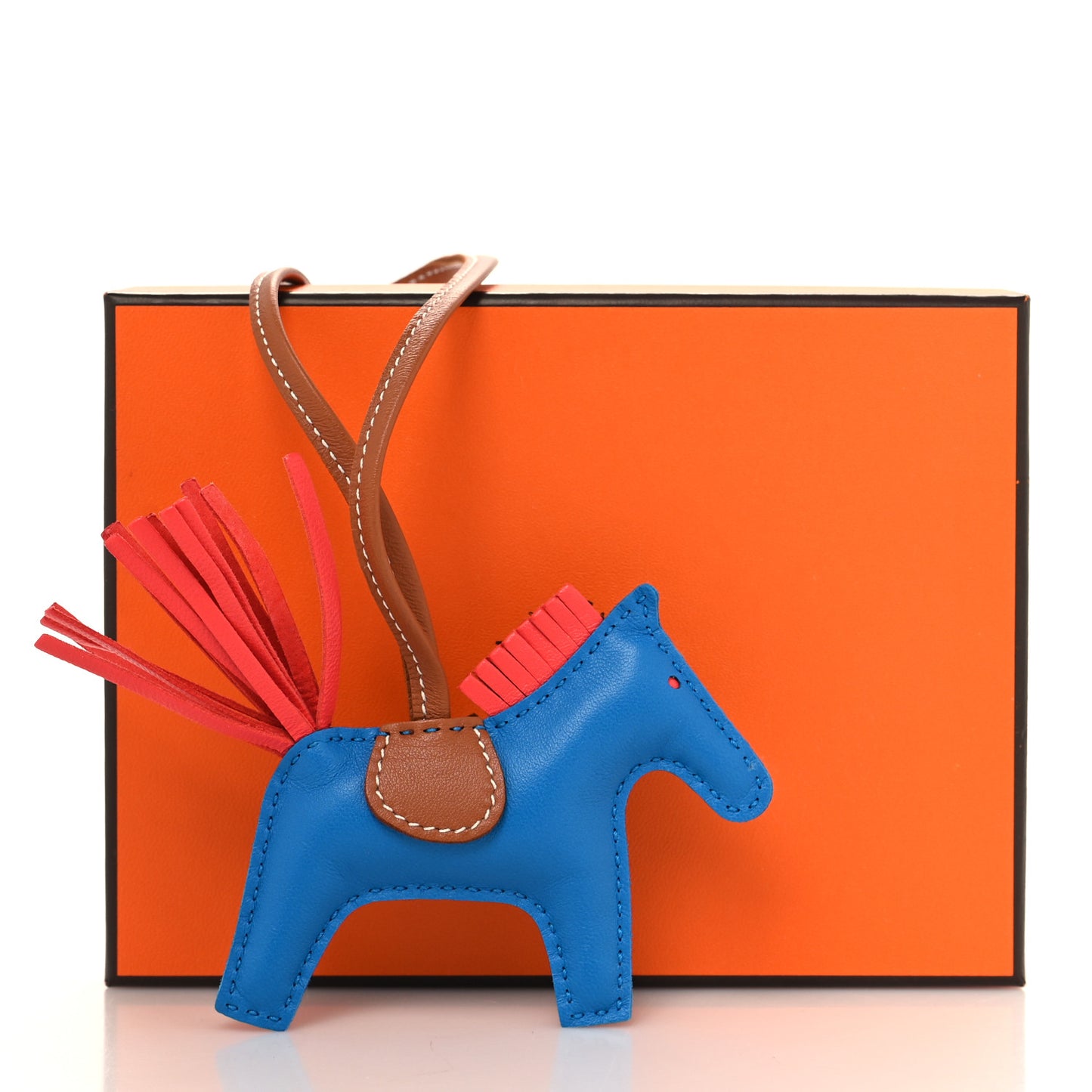 Milo Lambskin Grigri Rodeo Horse Bag Charm PM Blue Zanzibar Rose Texas Gold
