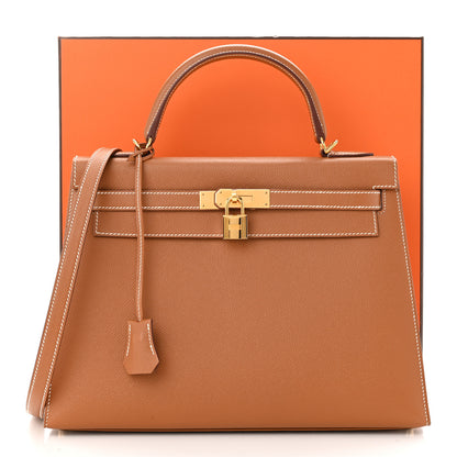 Hermes Epsom Kelly Sellier 32 Gold 12 of 12
