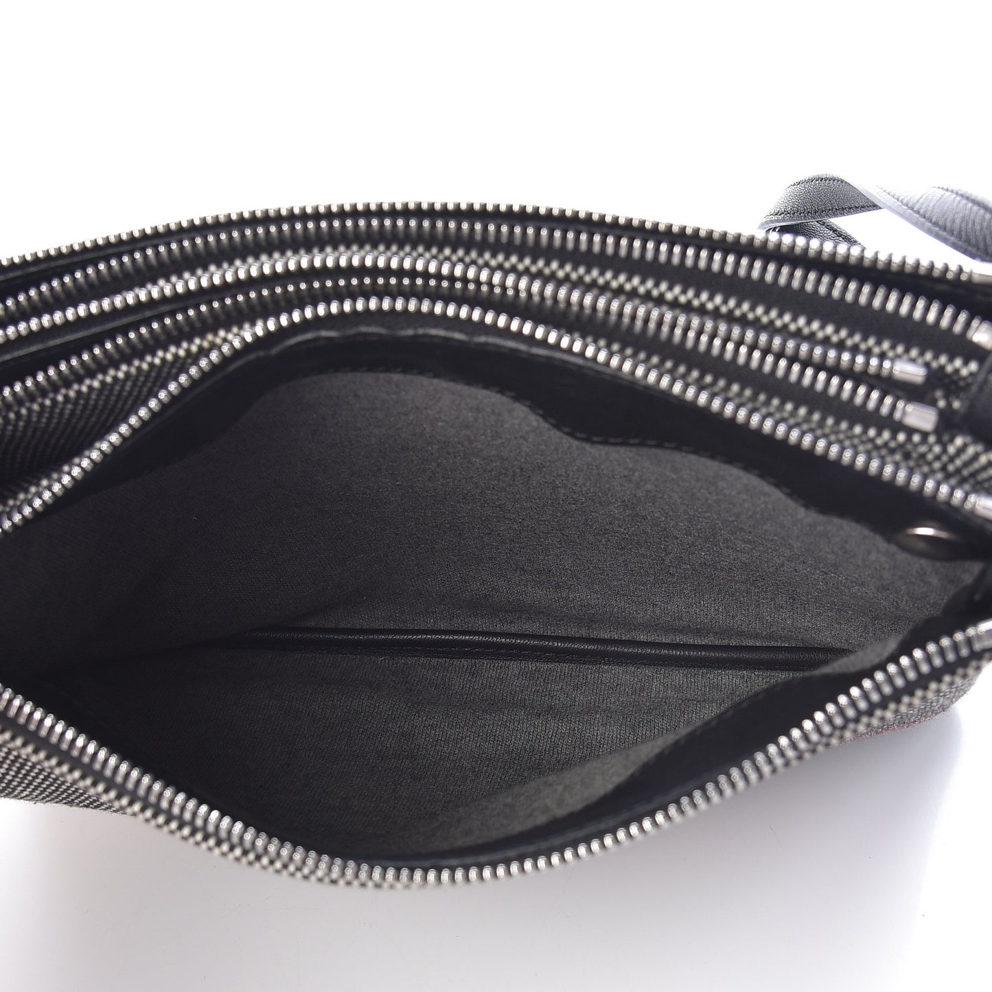 Cotton Canvas Large Trio Crossbody Bag Black White