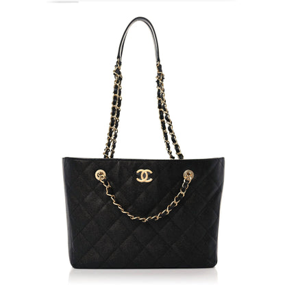 Chanel Caviar Quilted Small Shopping Tote Black 1 of 10