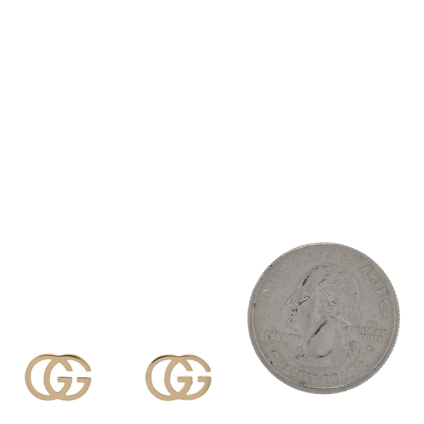 18K Yellow Gold Running G Stud Earrings