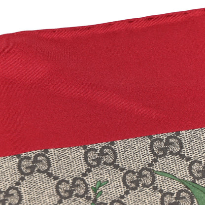 Gucci Silk Twill GG Monogram Special Florio Square Scarf Beige Red 7 of 24