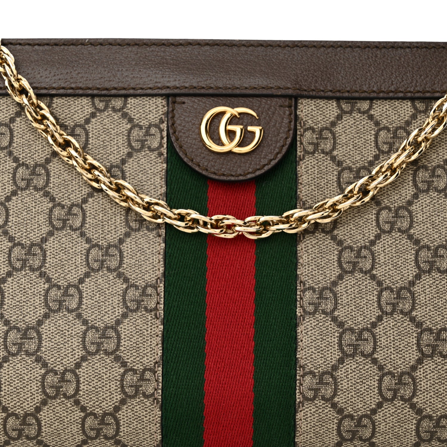 Gucci GG Supreme Monogram Web Small Ophidia Chain Shoulder Bag Brown 8 of 12