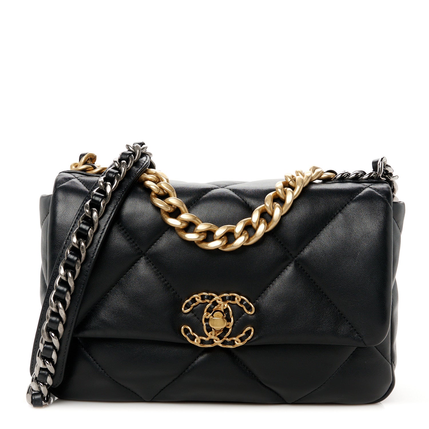 Chanel Lambskin Quilted Medium Chanel 19 Flap Black 1 of 10