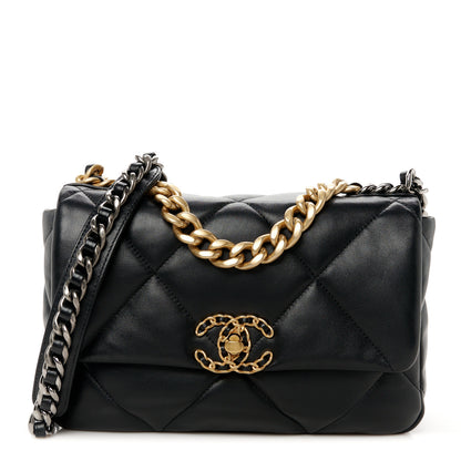 Chanel Lambskin Quilted Medium Chanel 19 Flap Black 1 of 10