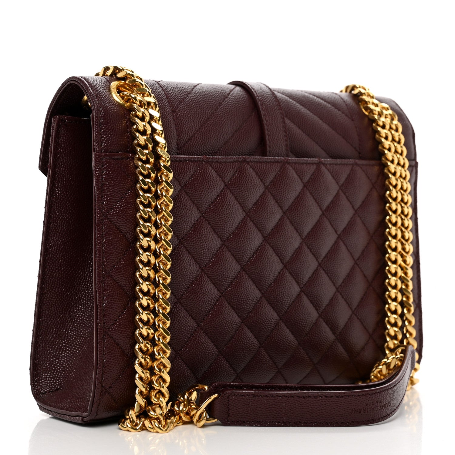 Saint Laurent Grain De Poudre Textured Mixed Matelasse Medium Triquilt Monogram Satchel Rouge Legion 1 of 9