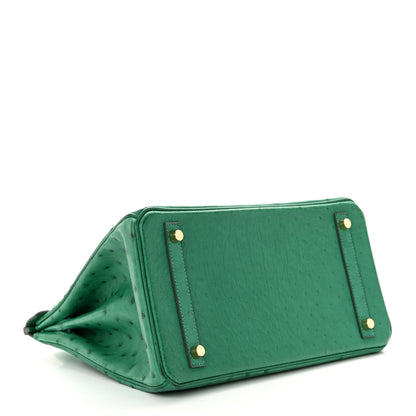 Hermes Ostrich Birkin 30 Vert Vertigo 4 of 15