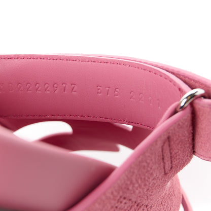 Hermes Suede Goatskin Womens Chypre Sandals 37.5 Rose Aphrodite 8 of 9