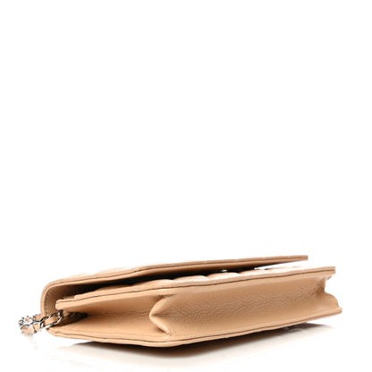 Chanel Caviar Quilted Wallet On Chain WOC Beige 4 of 11