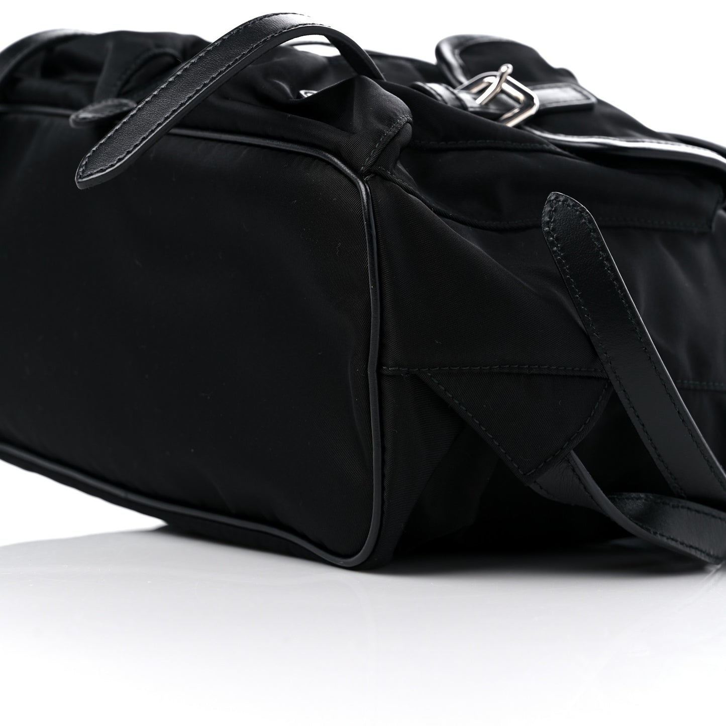 Tessuto Nylon Saffiano Small Backpack Black