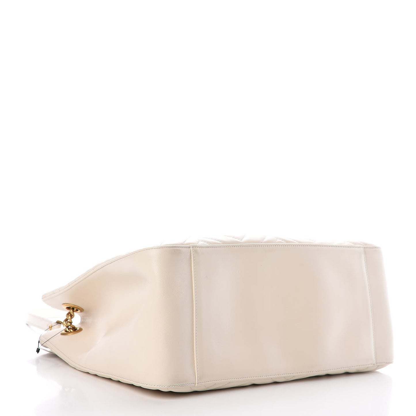 Calfskin Matelasse Medium GG Marmont Shoulder Tote Bag White