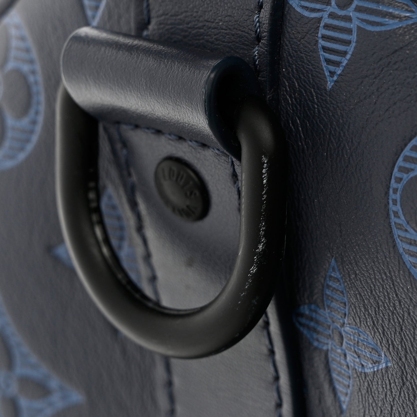 Calfskin Monogram Shadow Keepall Bandouliere 50 Navy