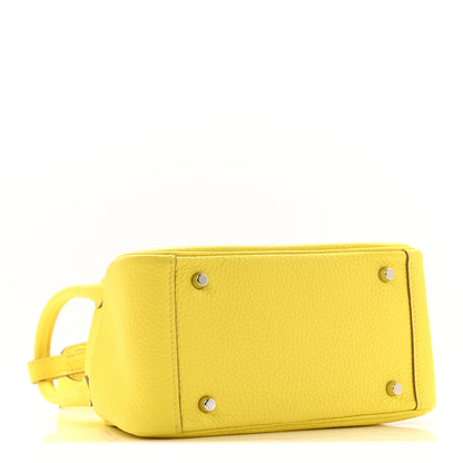 Hermes Taurillon Clemence Mini Lindy 20 Lime 4 of 12