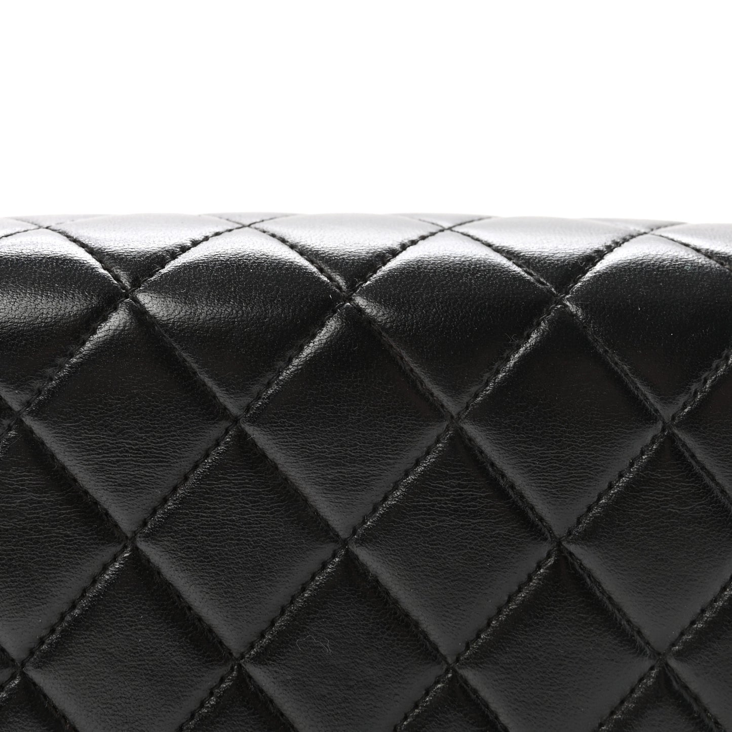 Lambskin Quilted Medium Rectangular Kelly Flap Bag Black