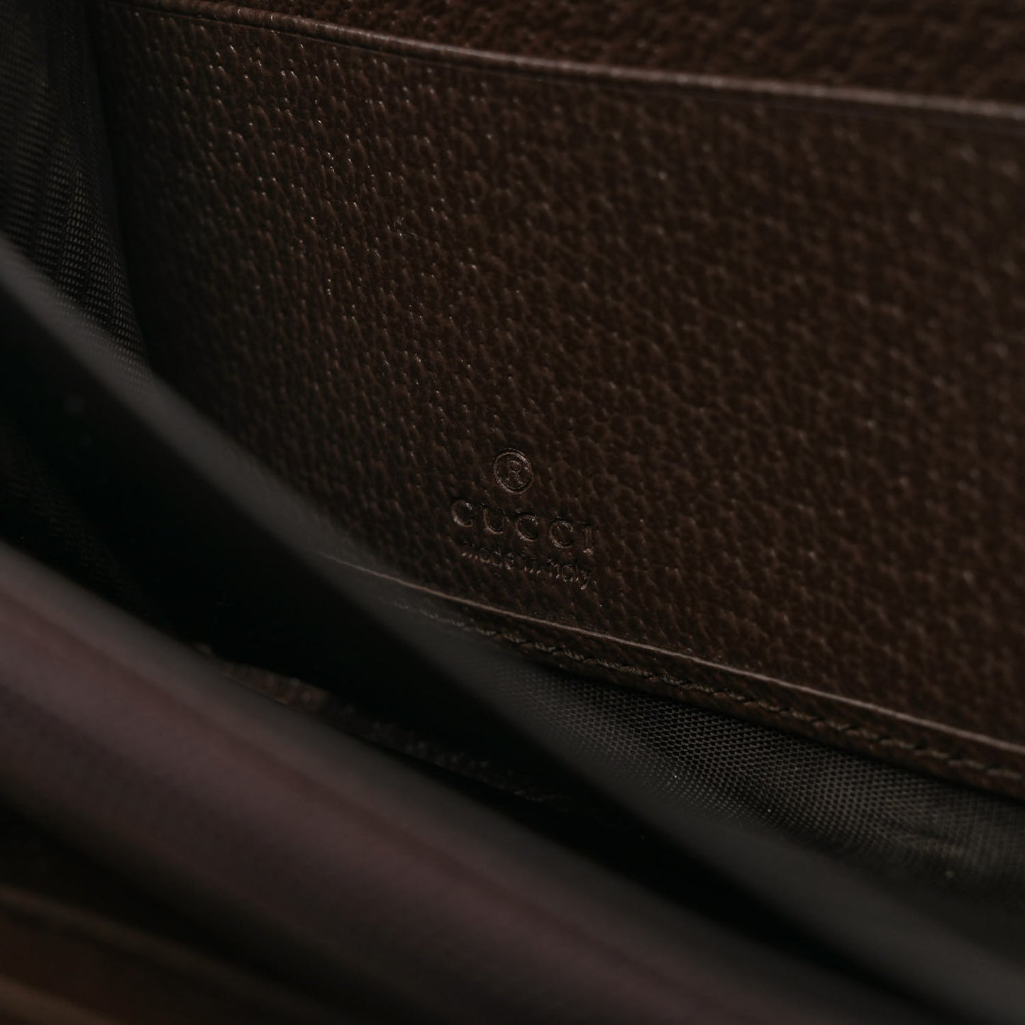 GG Supreme Monogram Web Ophidia Zip Around Wallet Brown