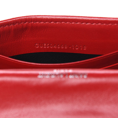 Saint Laurent Calfskin Y Quilted Monogram Small Loulou Envelope Wallet Rouge Eros 7 of 8