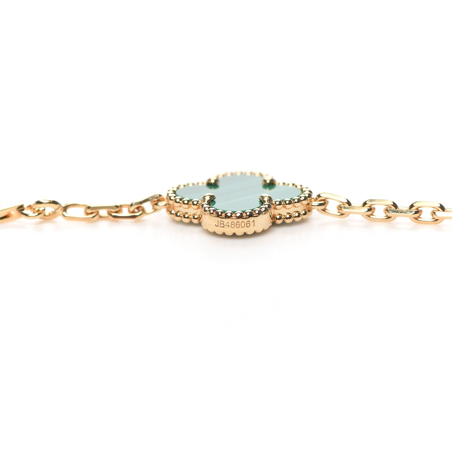 18K Yellow Gold Malachite 20 Motifs Vintage Alhambra Necklace