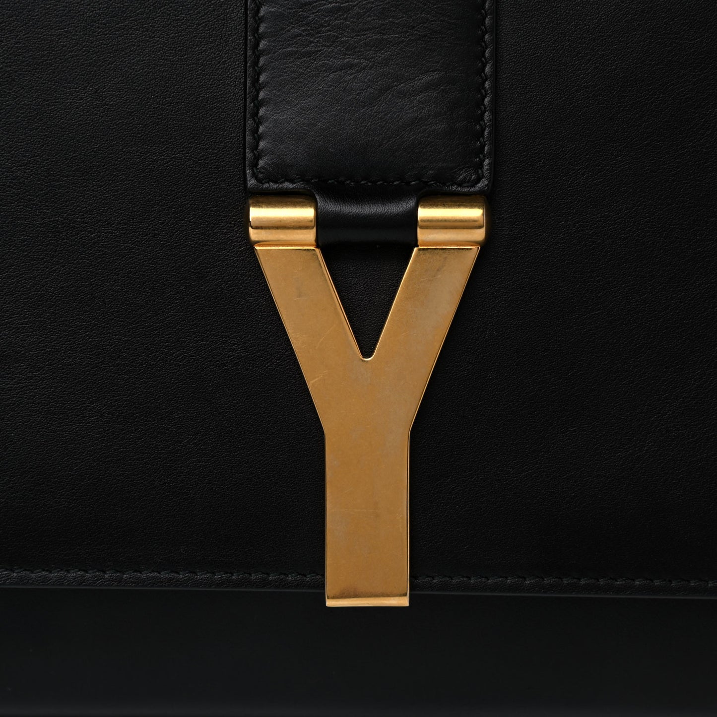Textured Calfskin Y Ligne Clutch Black