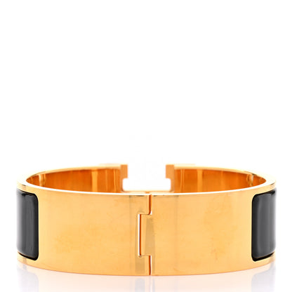 Hermes Enamel Wide Clic Clac H Bracelet GM Black 3 of 5