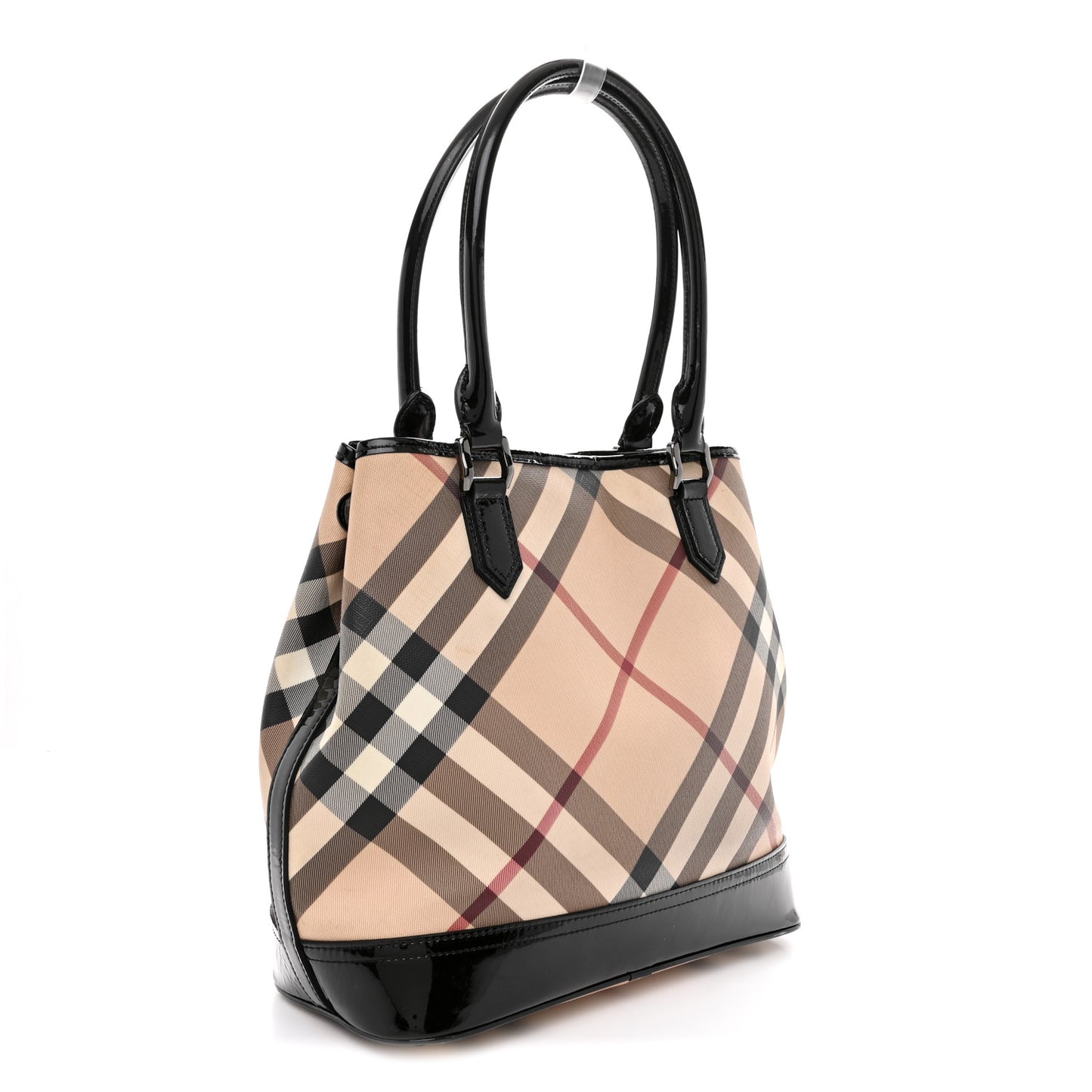 Nova Check Patent Medium Tote Black