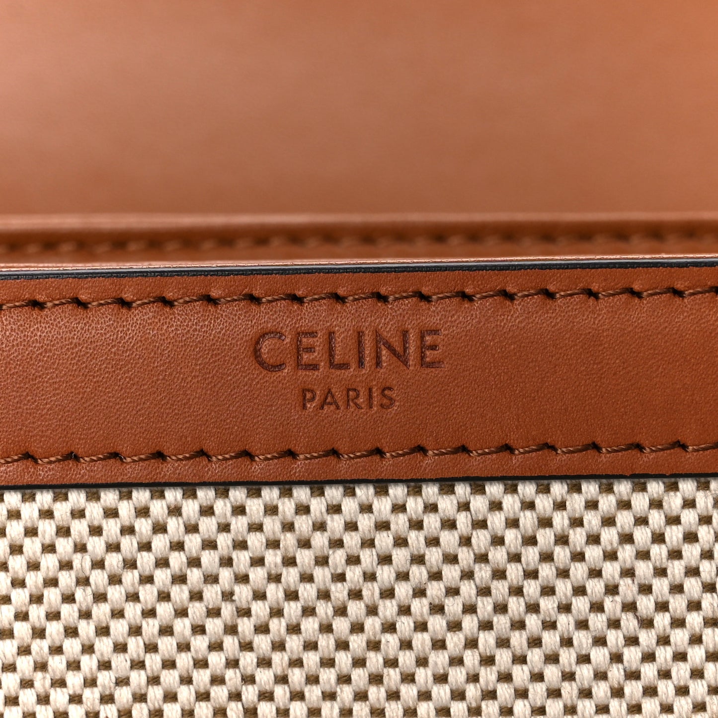 Textile Natural Calfskin Large Triomphe Tan White