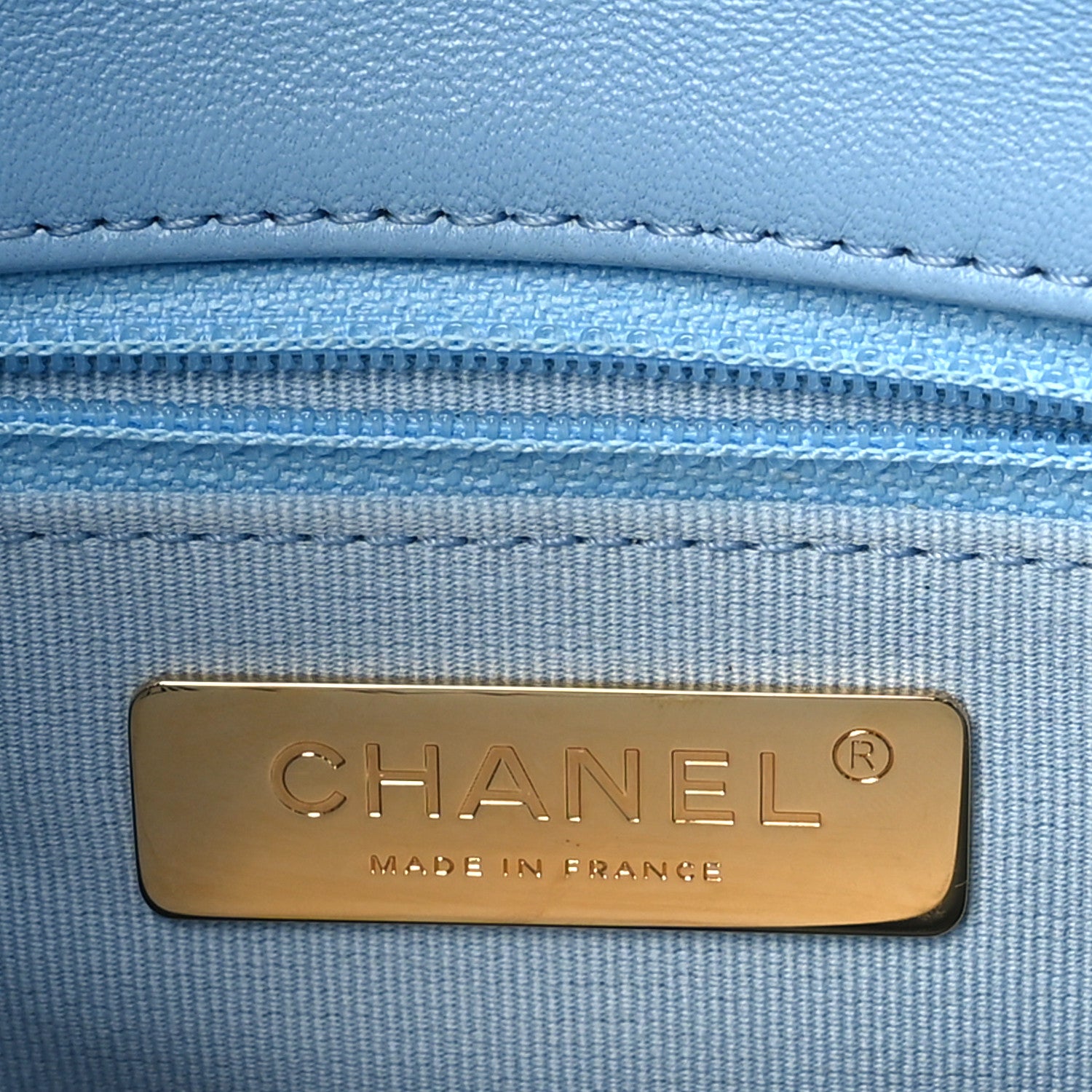Chanel Lambskin Quilted Medium Chanel 19 Flap Light Blue 6 of 10
