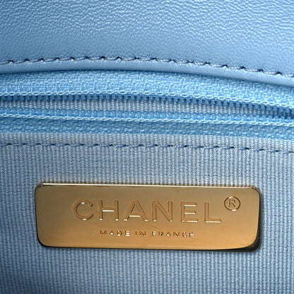 Chanel Lambskin Quilted Medium Chanel 19 Flap Light Blue 6 of 10
