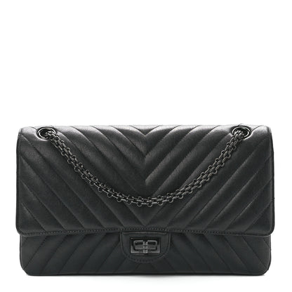 Chanel Sheepskin Chevron Quilted 2.55 Reissue 226 Flap So Black 1 of 11