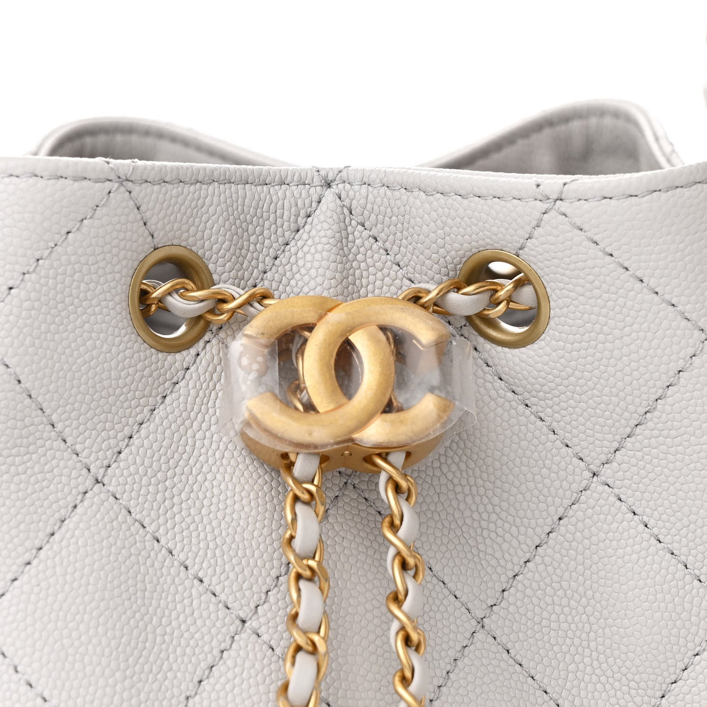 Caviar Quilted Small Chanel 25 Handbag Light Grey