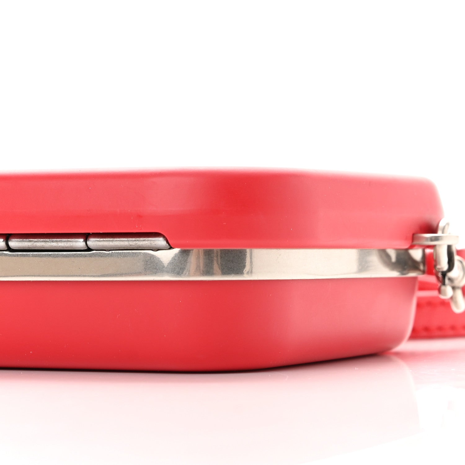 Balenciaga Recycled Plastic Calfskin Embossed Mini Lunch Box Case with Strap Red 9 of 10