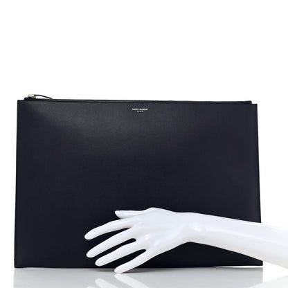 Saint Laurent Grain De Poudre Zipped Document Holder Deep Marine 2 of 7