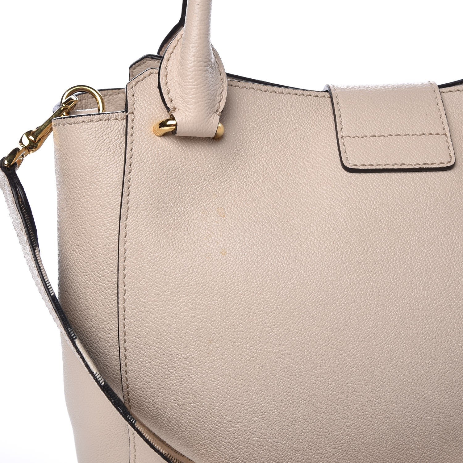 Burberry Soft Grain Calfskin Medium Buckle Tote Limestone 10 of 13