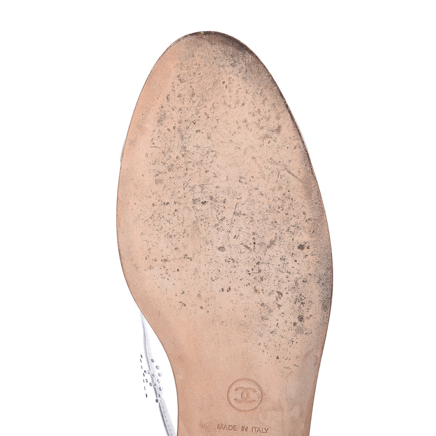 Chanel PVC Metallic Calfskin CC Cap Toe Ballet Flats 40.5 Silver 11 of 18