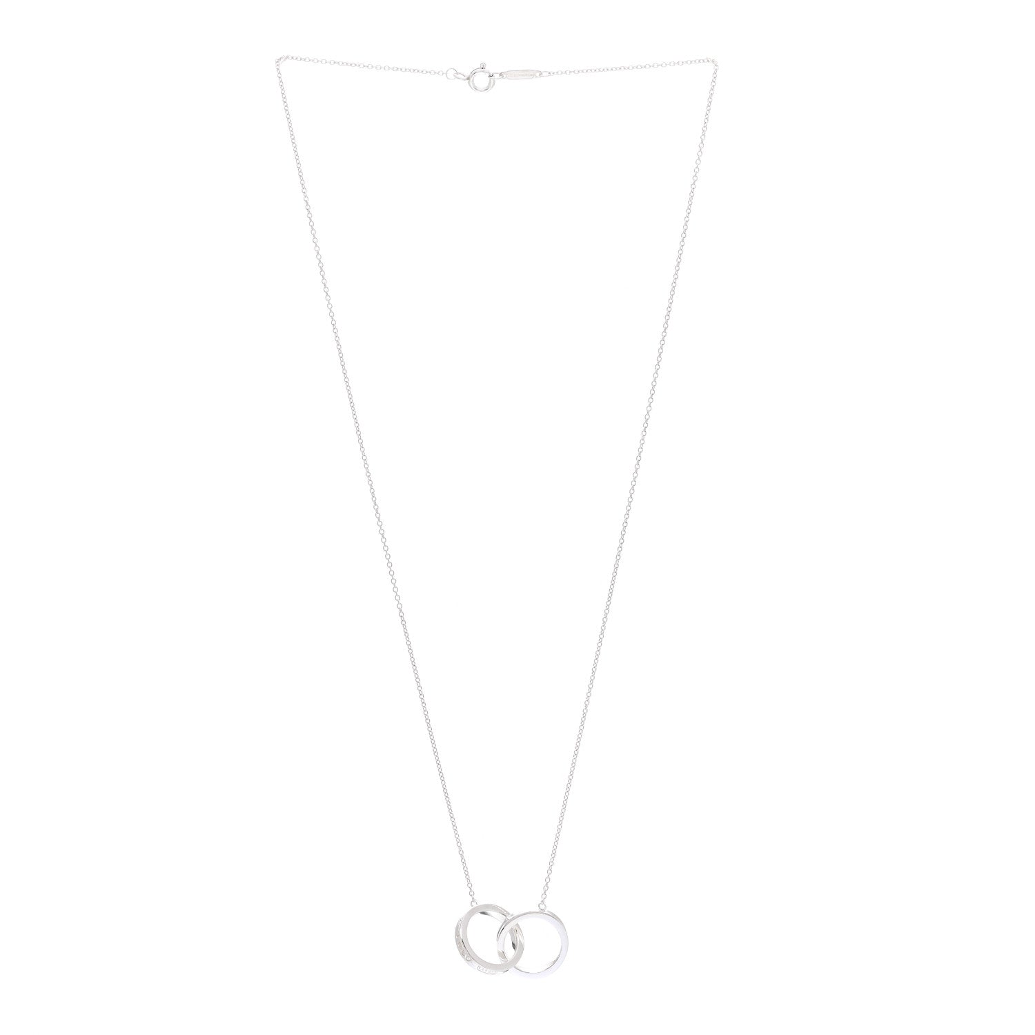 Tiffany Sterling Silver 1837 Interlocking Circles Pendant Necklace 3 of 6