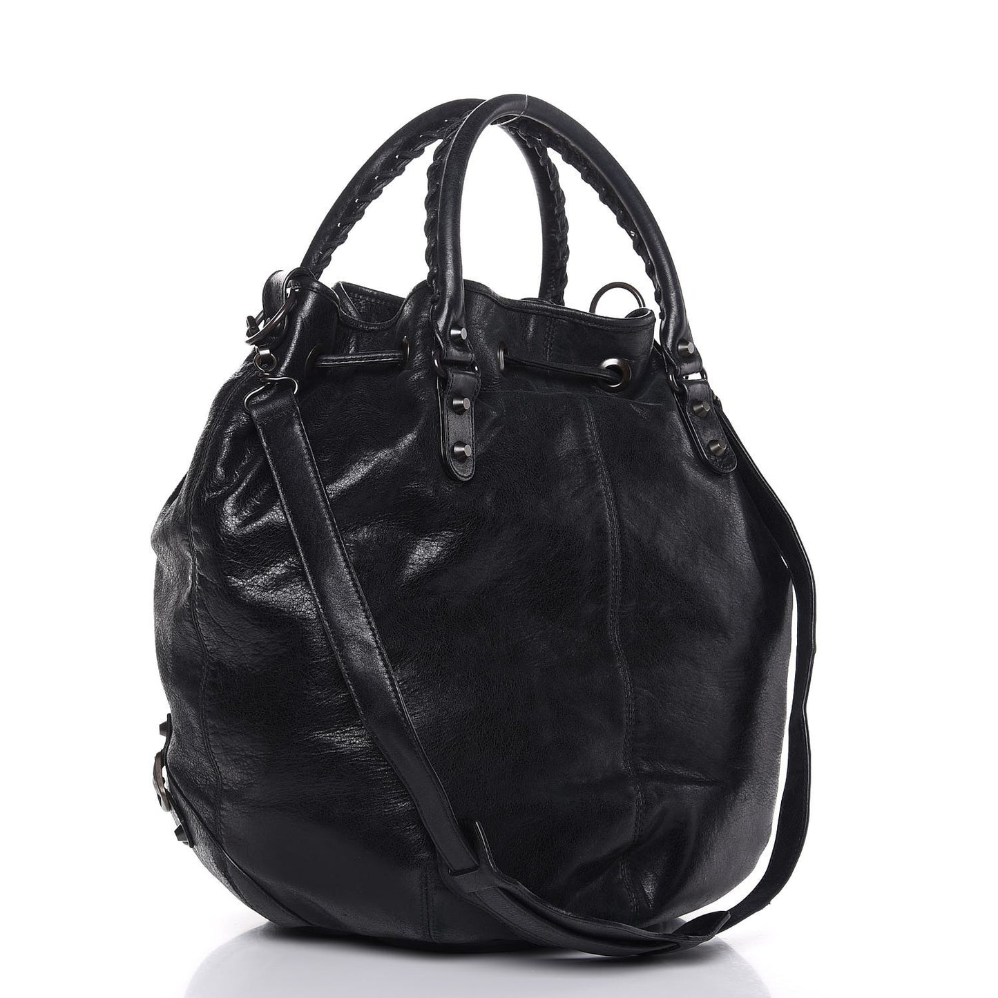 Agneau Classic Hardware Pompon Black