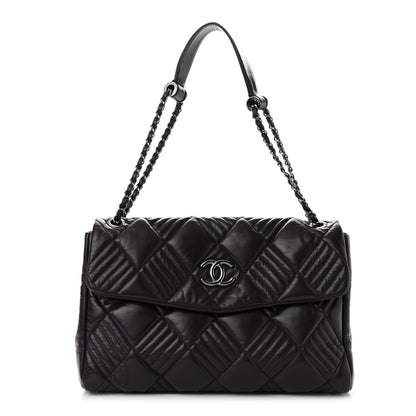 Chanel Lambskin In and Out XL Maxi Flap Dark Purple 1 of 10