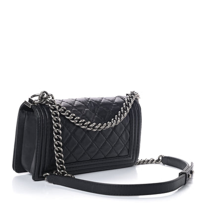 Chanel Calfskin Quilted Medium Boy Flap Black 2 of 8