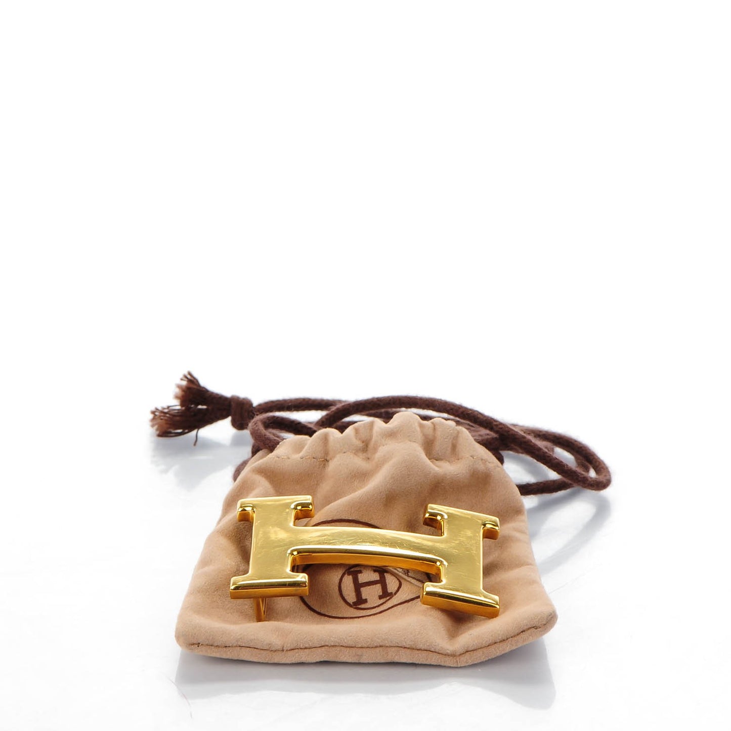 Polished 32mm H Belt Buckle Gold