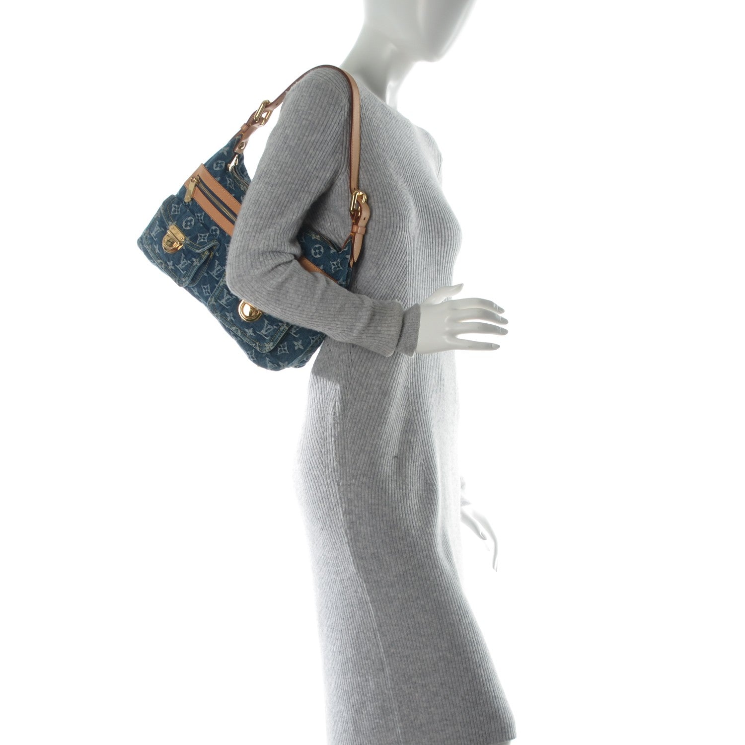 Louis Vuitton Monogram Denim Baggy PM Blue 2 of 7