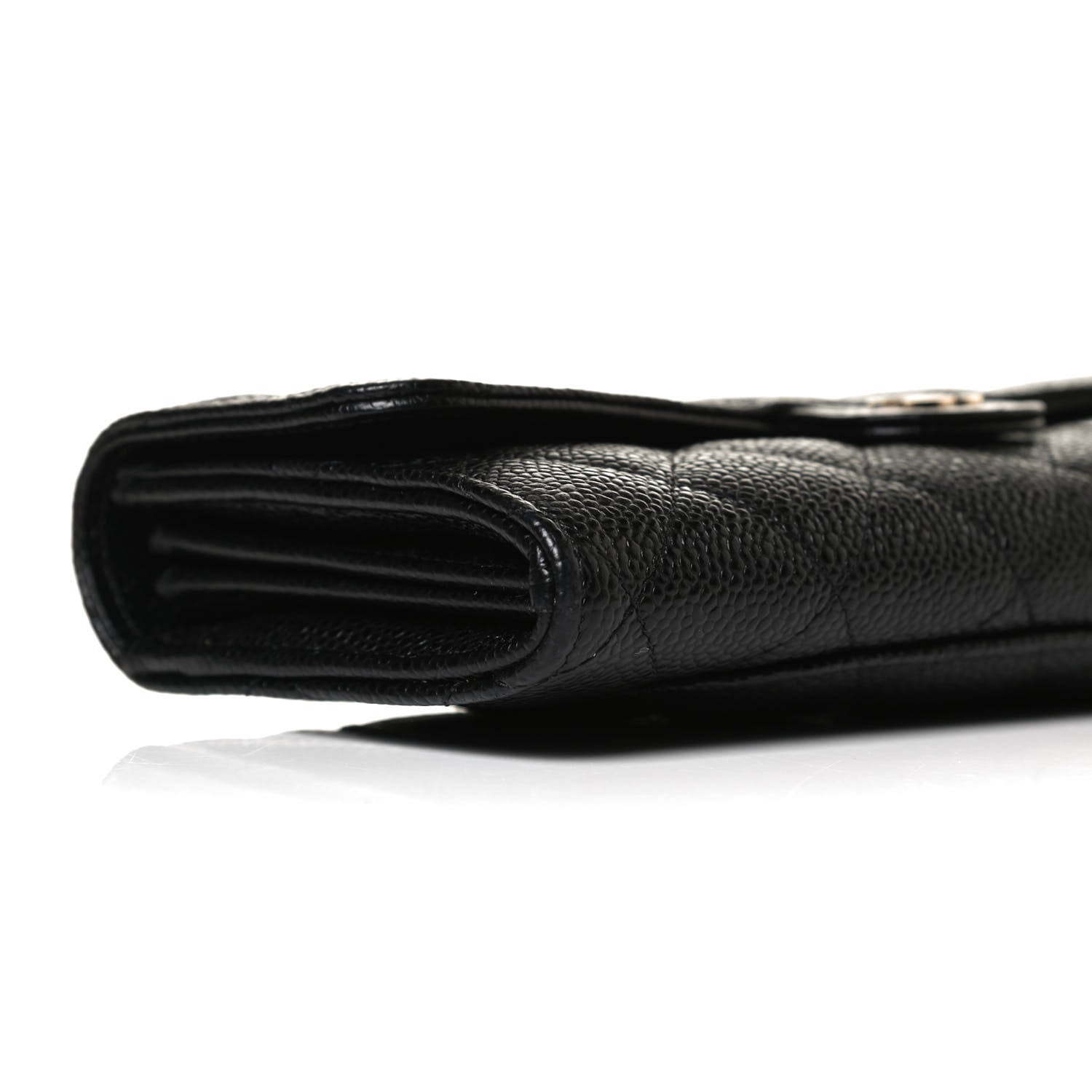 Chanel Caviar Quilted Large Gusset Flap Wallet Black 15 of 22