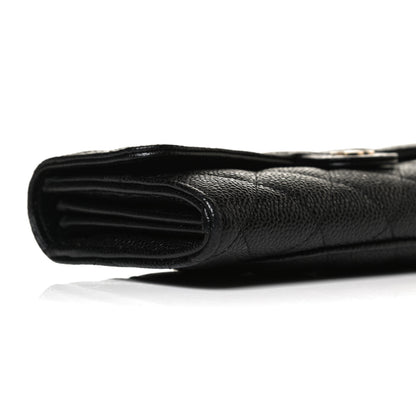 Chanel Caviar Quilted Large Gusset Flap Wallet Black 15 of 22