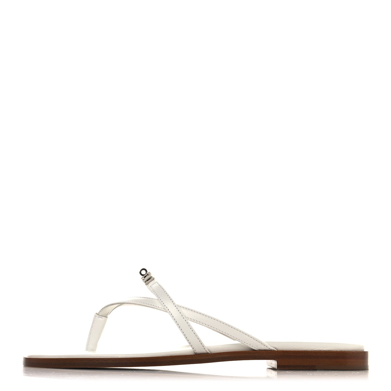 Hermes Calfskin Miss Sandals 37.5 White 1 of 9