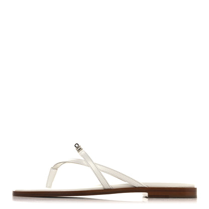 Hermes Calfskin Miss Sandals 37.5 White 1 of 9