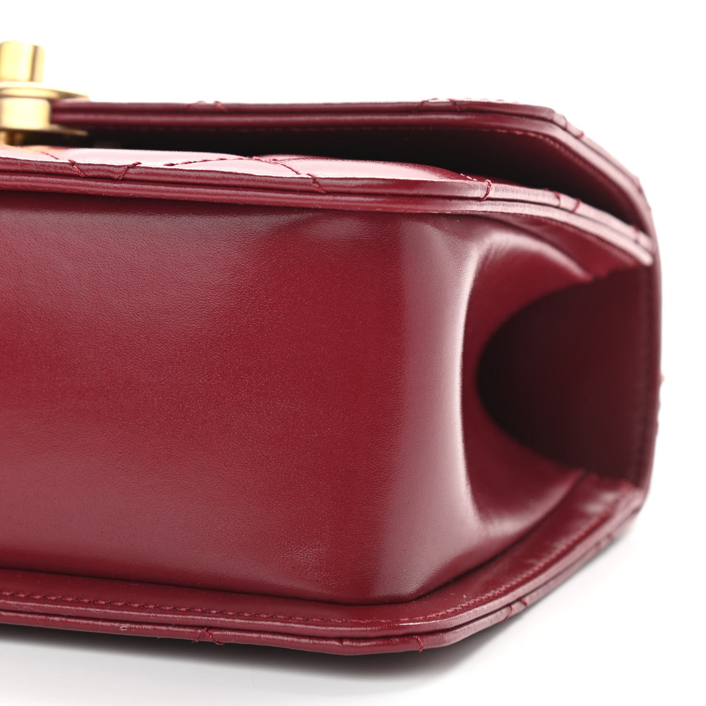 Calfskin Quilted Mini Perfect Fit Flap Burgundy